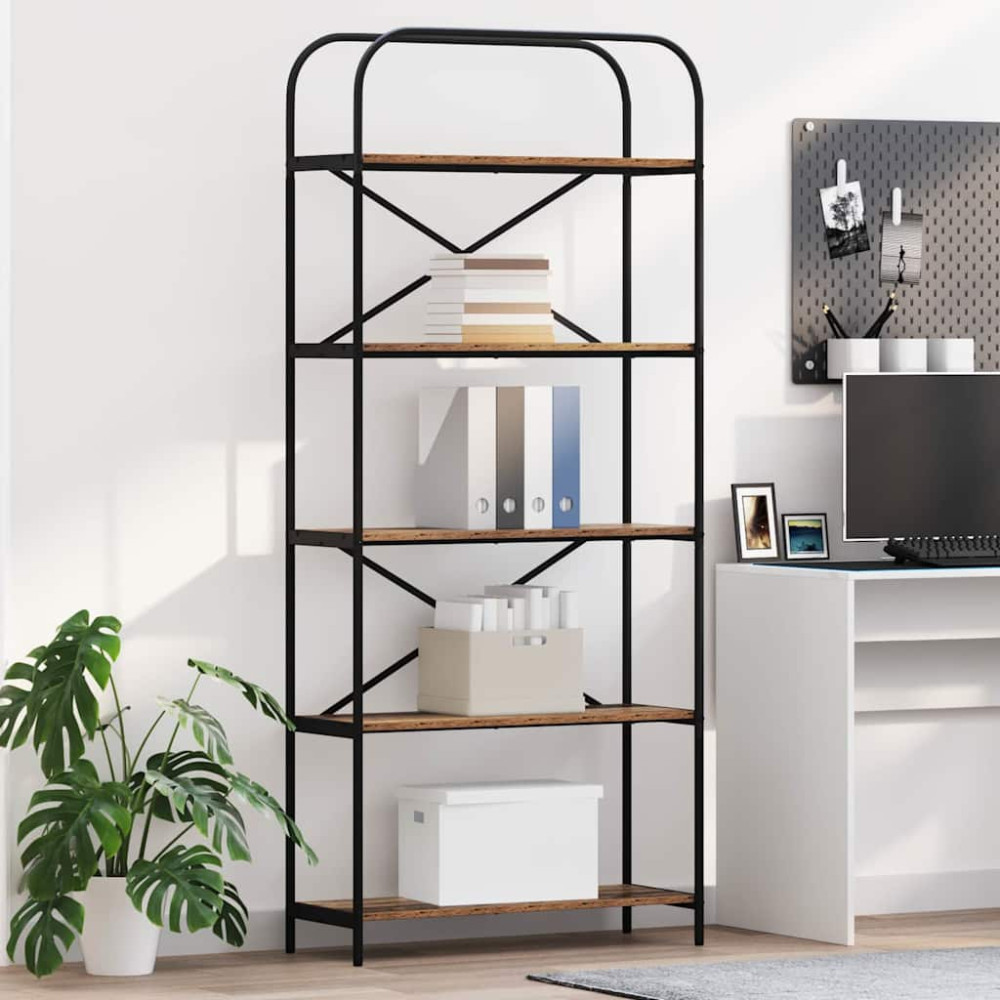 Produktbild för Hyllsystem Gammalt trä 80 x 30 x 183 cm Konstruerat trä