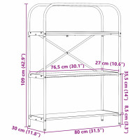 Produktbild för Hyllsystem Gammalt trä 80 x 30 x 109 cm Konstruerat trä
