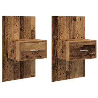 Produktbild för Nattduksbord 2 pcs Gammalt trä 50 x 32,5 x 80cm Konstruerat trä