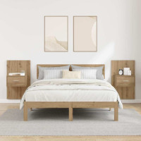 Produktbild för Nattduksbord 2 pcs Artisan Ek 50 x 32,5 x 80cm Konstruerat trä