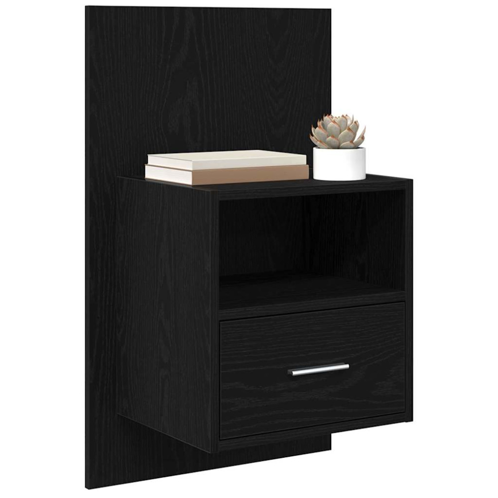 Produktbild för Nattduksbord 2 pcs Svart Ek 50 x 32,5 x 80cm Konstruerat trä