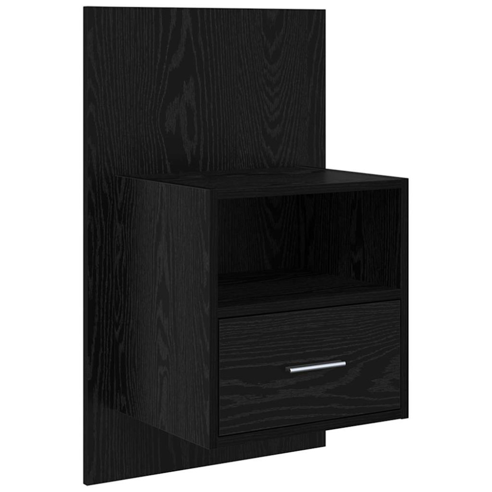 Produktbild för Nattduksbord 2 pcs Svart Ek 50 x 32,5 x 80cm Konstruerat trä