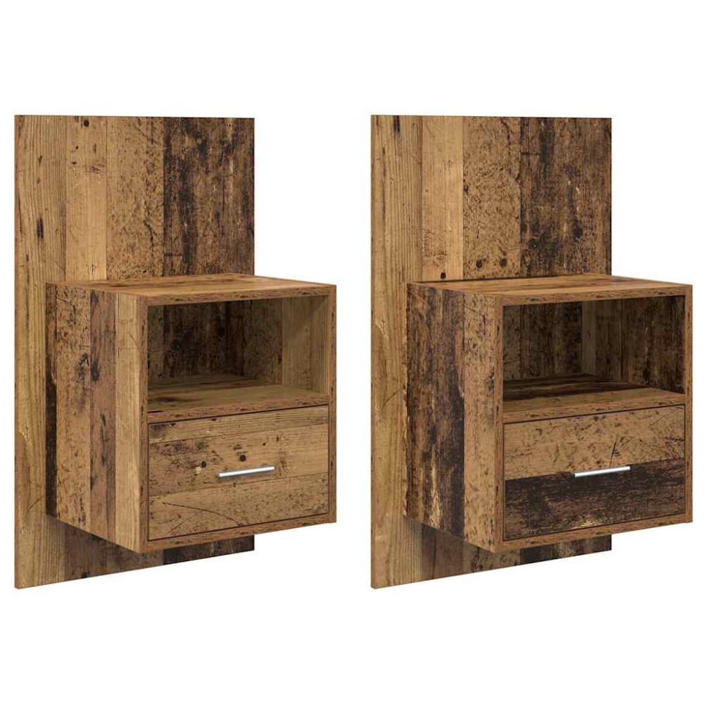 Produktbild för Nattduksbord 2 pcs Gammalt trä 50 x 32,5 x 80cm Konstruerat trä
