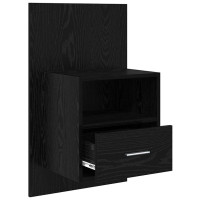 Produktbild för Nattduksbord 2 pcs Svart Ek 50 x 32,5 x 80cm Konstruerat trä