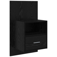 Produktbild för Nattduksbord 2 pcs Svart Ek 50 x 32,5 x 80cm Konstruerat trä