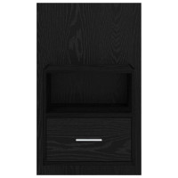 Produktbild för Nattduksbord 2 pcs Svart Ek 50 x 32,5 x 80cm Konstruerat trä