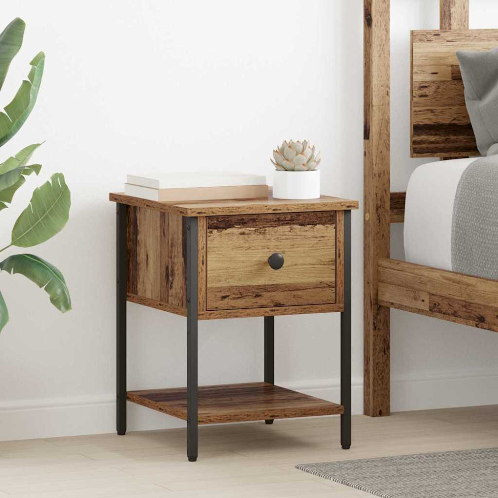 Produktbild för Sängskåp 2 pcs Gammalt trä 40 x 39 x 40 cm Konstruerat trä