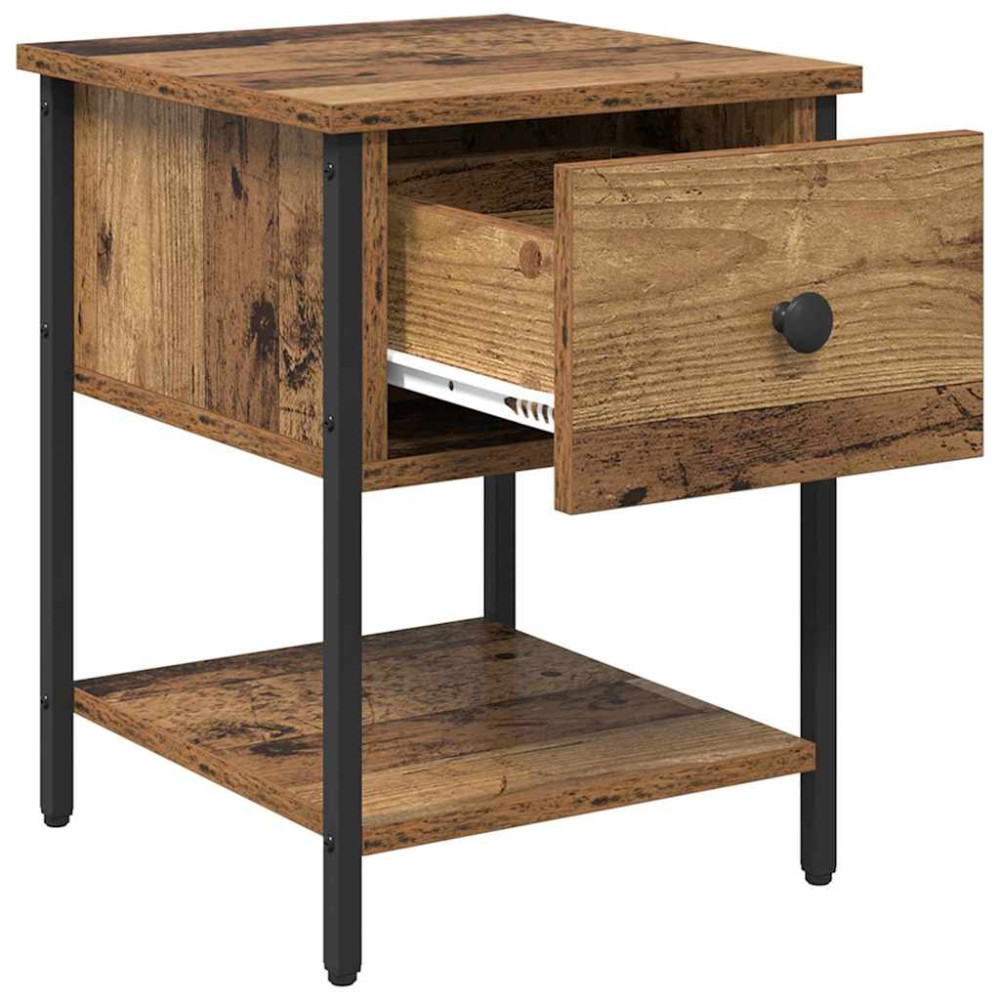 Produktbild för Sängskåp 2 pcs Gammalt trä 40 x 39 x 40 cm Konstruerat trä