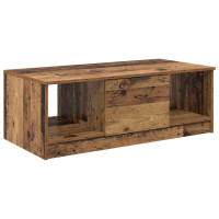 Produktbild för Kaffeebord med låda Gammalt trä 102 x 50 x 36cm Konstruerat trä