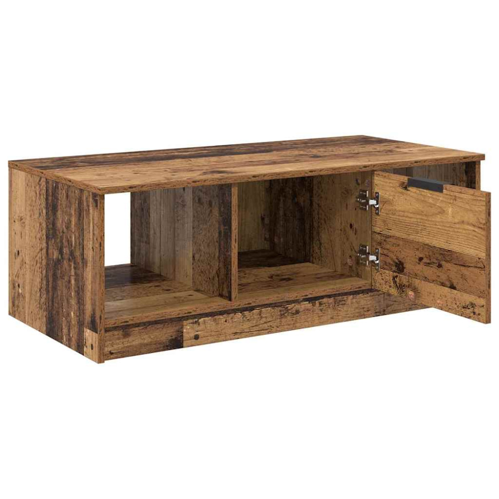 Produktbild för Kaffeebord med låda Gammalt trä 102 x 50 x 36cm Konstruerat trä