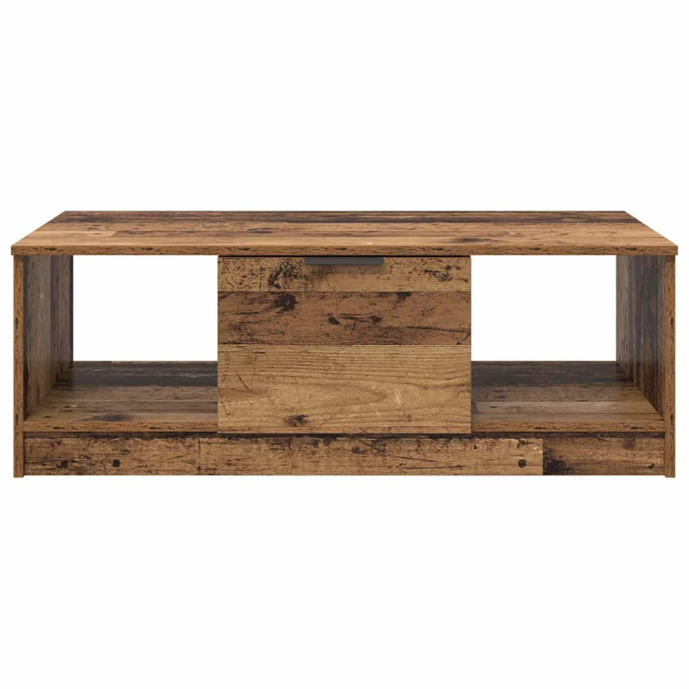Produktbild för Kaffeebord med låda Gammalt trä 102 x 50 x 36cm Konstruerat trä