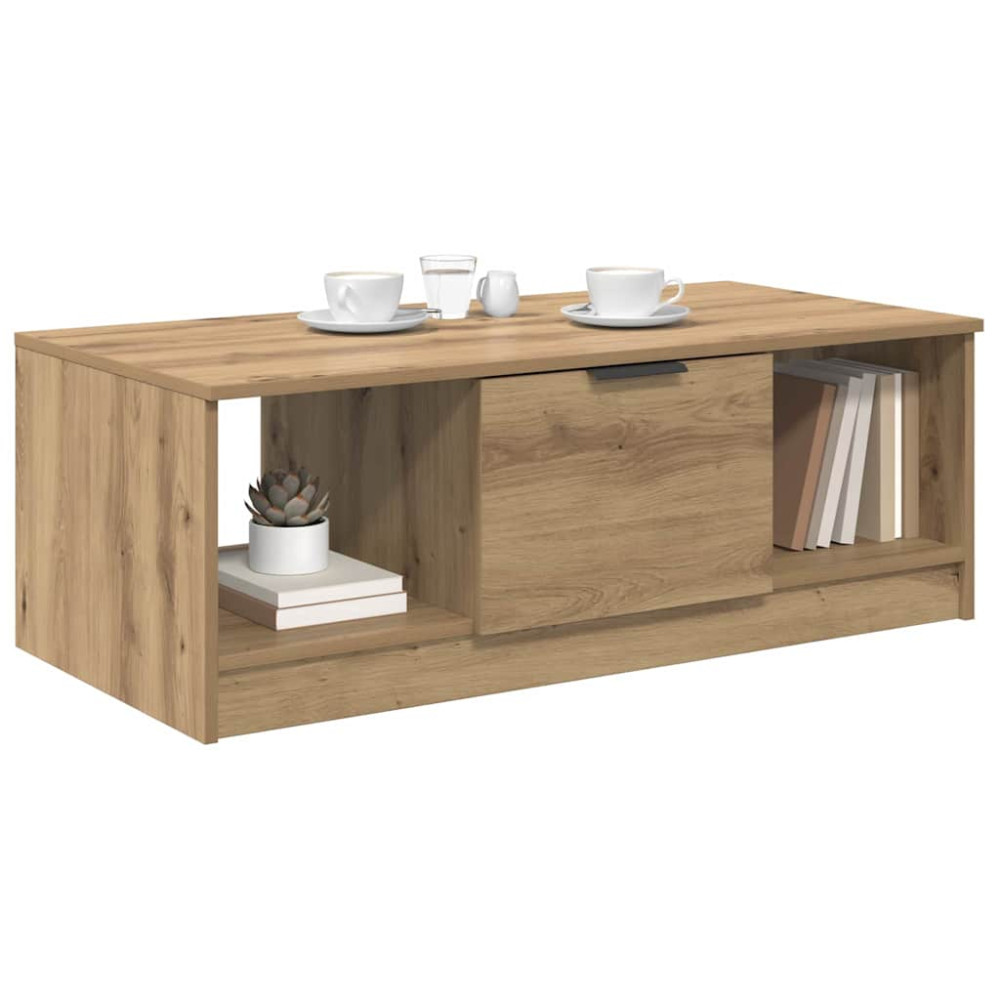 Produktbild för Kaffeebord med låda Artisan Ek 102 x 50 x 36cm Konstruerat trä
