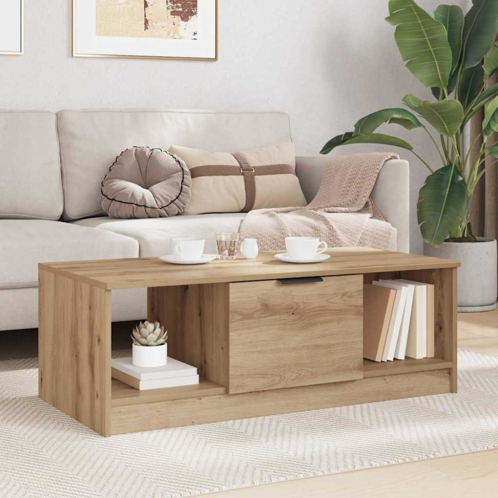 Produktbild för Kaffeebord med låda Artisan Ek 102 x 50 x 36cm Konstruerat trä