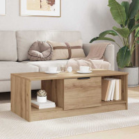 Produktbild för Kaffeebord med låda Artisan Ek 102 x 50 x 36cm Konstruerat trä