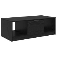 Produktbild för Kaffeebord med låda Svart Ek 102 x 50 x 36cm Konstruerat trä