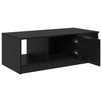 Produktbild för Kaffeebord med låda Svart Ek 102 x 50 x 36cm Konstruerat trä