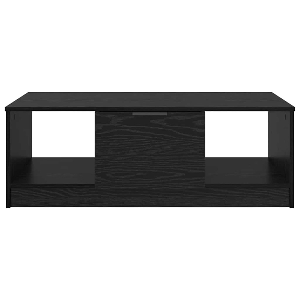 Produktbild för Kaffeebord med låda Svart Ek 102 x 50 x 36cm Konstruerat trä
