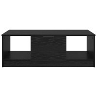 Produktbild för Kaffeebord med låda Svart Ek 102 x 50 x 36cm Konstruerat trä