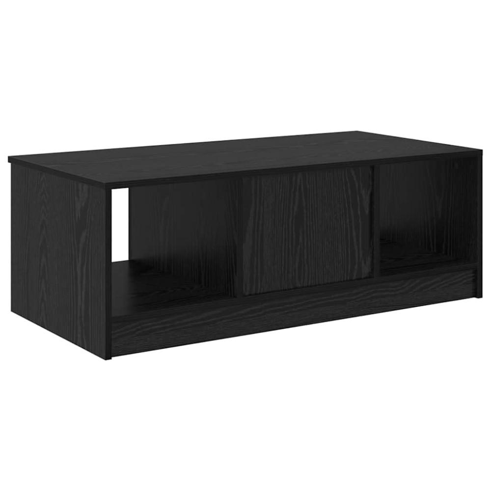Produktbild för Kaffeebord med låda Svart Ek 102 x 50 x 36cm Konstruerat trä