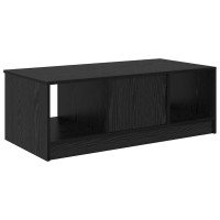 Produktbild för Kaffeebord med låda Svart Ek 102 x 50 x 36cm Konstruerat trä