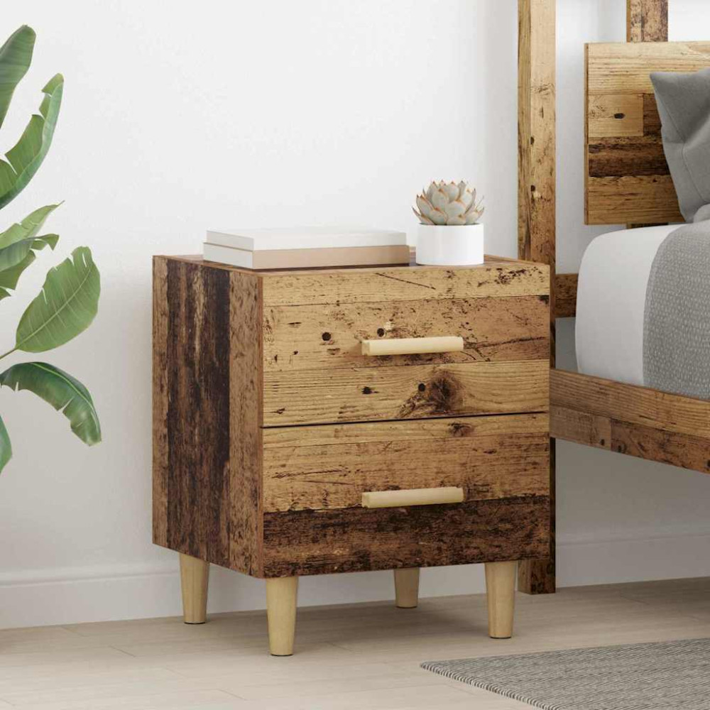 Produktbild för Sängskåp 2 pcs Gammalt trä 40 x 35 x 47.5cm Konstruerat trä