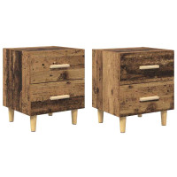 Produktbild för Sängskåp 2 pcs Gammalt trä 40 x 35 x 47.5cm Konstruerat trä
