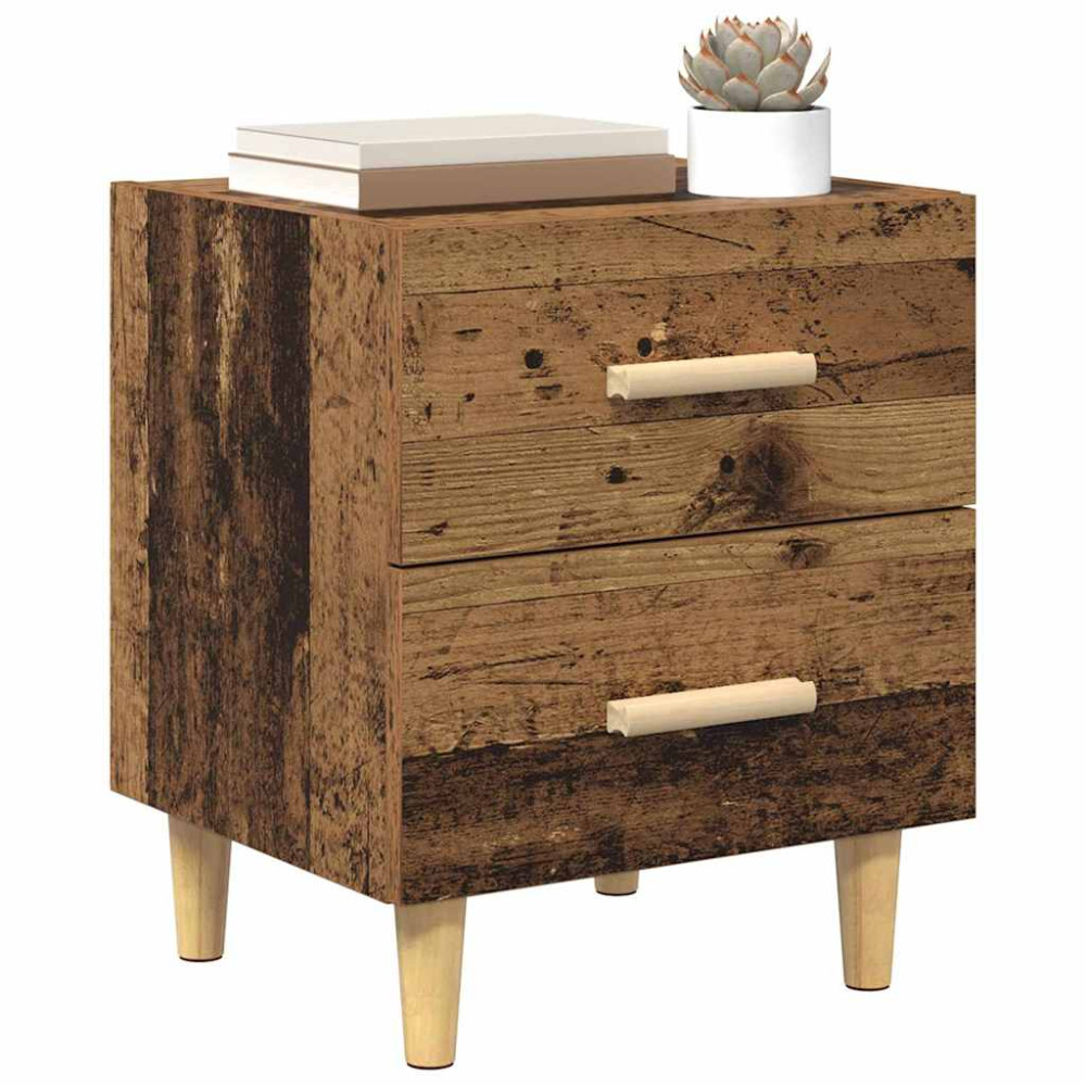 Produktbild för Sängskåp 2 pcs Gammalt trä 40 x 35 x 47.5cm Konstruerat trä