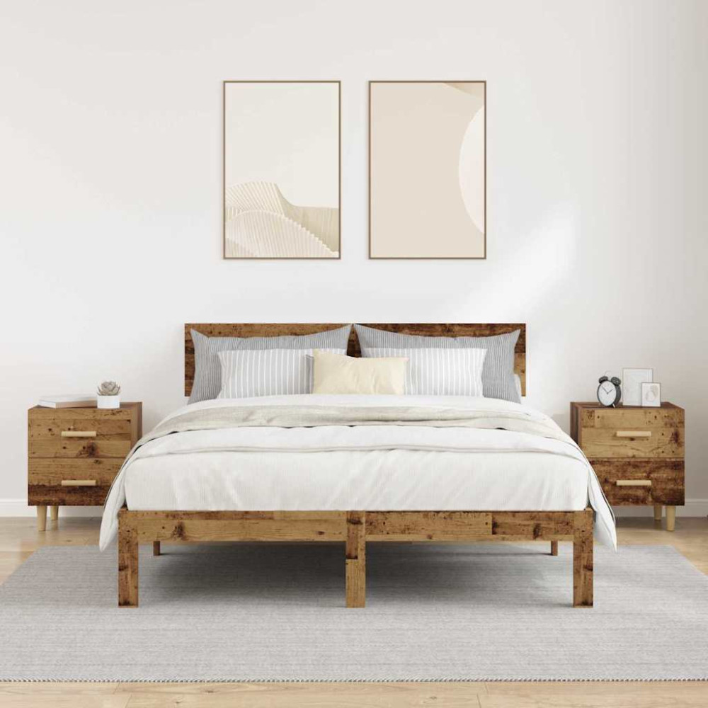 Produktbild för Sängskåp 2 pcs Gammalt trä 40 x 35 x 47.5cm Konstruerat trä