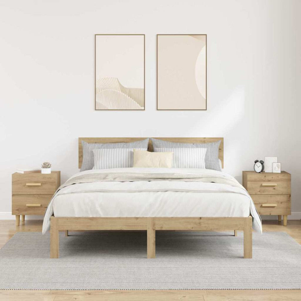 Produktbild för Sängskåp 2 pcs Artisan Ek 40 x 35 x 47.5cm Konstruerat trä