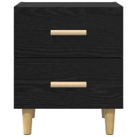 Produktbild för Sängskåp med låda Svart Ek 40 x 35 x 47.5cm Konstruerat trä