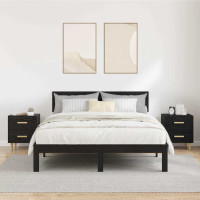 Produktbild för Sängskåp 2 pcs Svart Ek 40 x 35 x 47.5cm Konstruerat trä