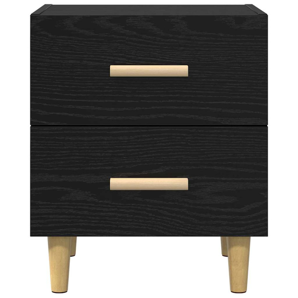 Produktbild för Sängskåp 2 pcs Svart Ek 40 x 35 x 47.5cm Konstruerat trä