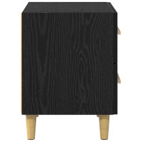 Produktbild för Sängskåp 2 pcs Svart Ek 40 x 35 x 47.5cm Konstruerat trä
