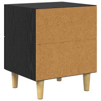 Produktbild för Sängskåp 2 pcs Svart Ek 40 x 35 x 47.5cm Konstruerat trä