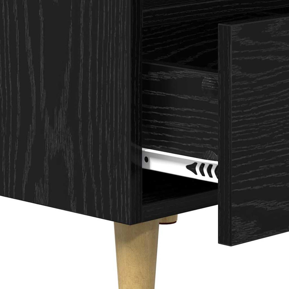Produktbild för Sängskåp 2 pcs Svart Ek 40 x 35 x 47.5cm Konstruerat trä