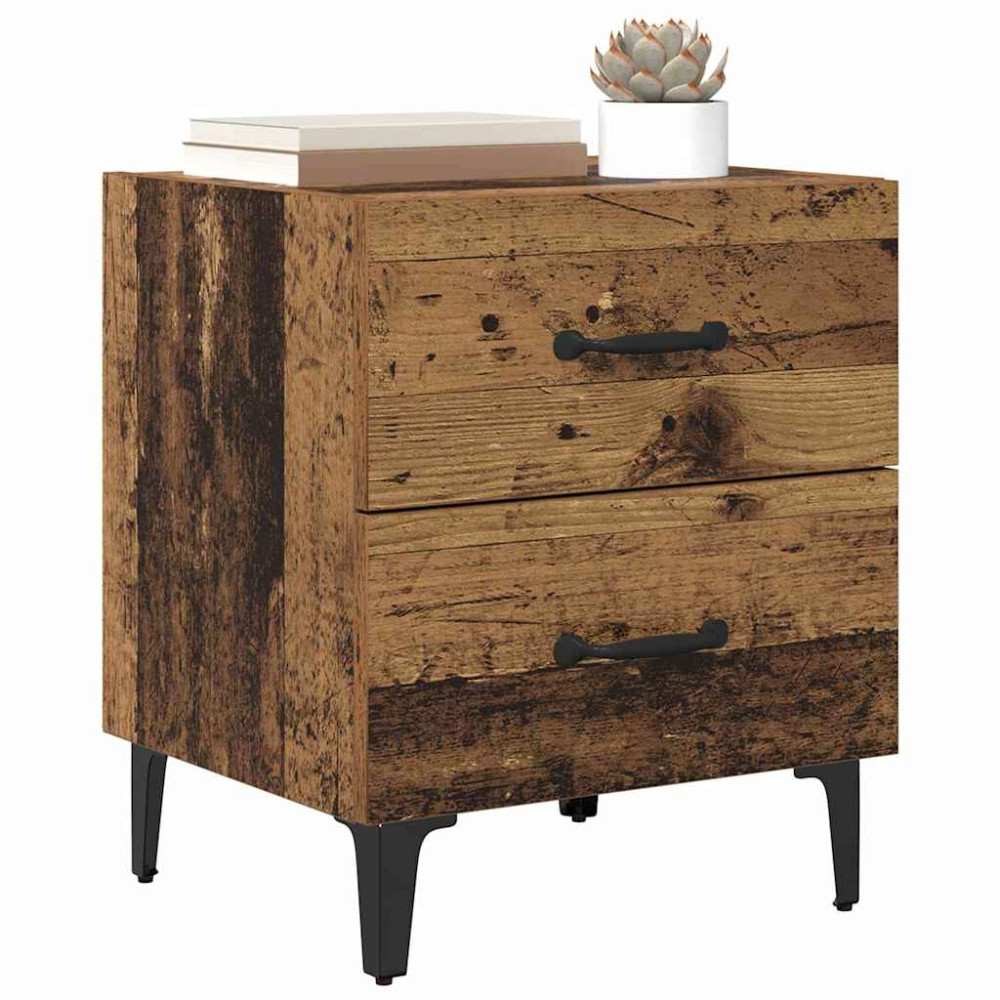 Produktbild för Sängskåp 2 pcs Gammalt trä 40 x 35 x 47,5 cm Konstruerat trä