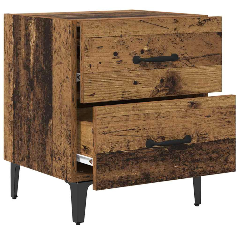 Produktbild för Sängskåp 2 pcs Gammalt trä 40 x 35 x 47,5 cm Konstruerat trä