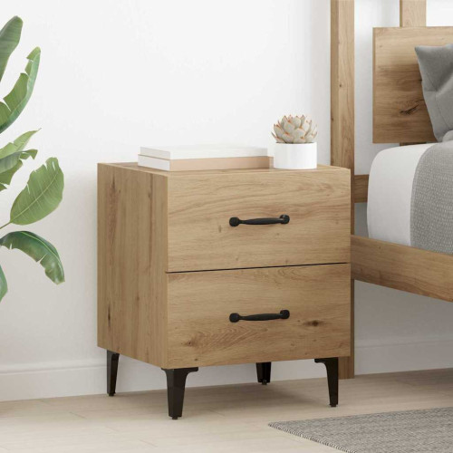 vidaXL Sängskåp 2 pcs Artisan Ek 40 x 35 x 47,5 cm Konstruerat trä