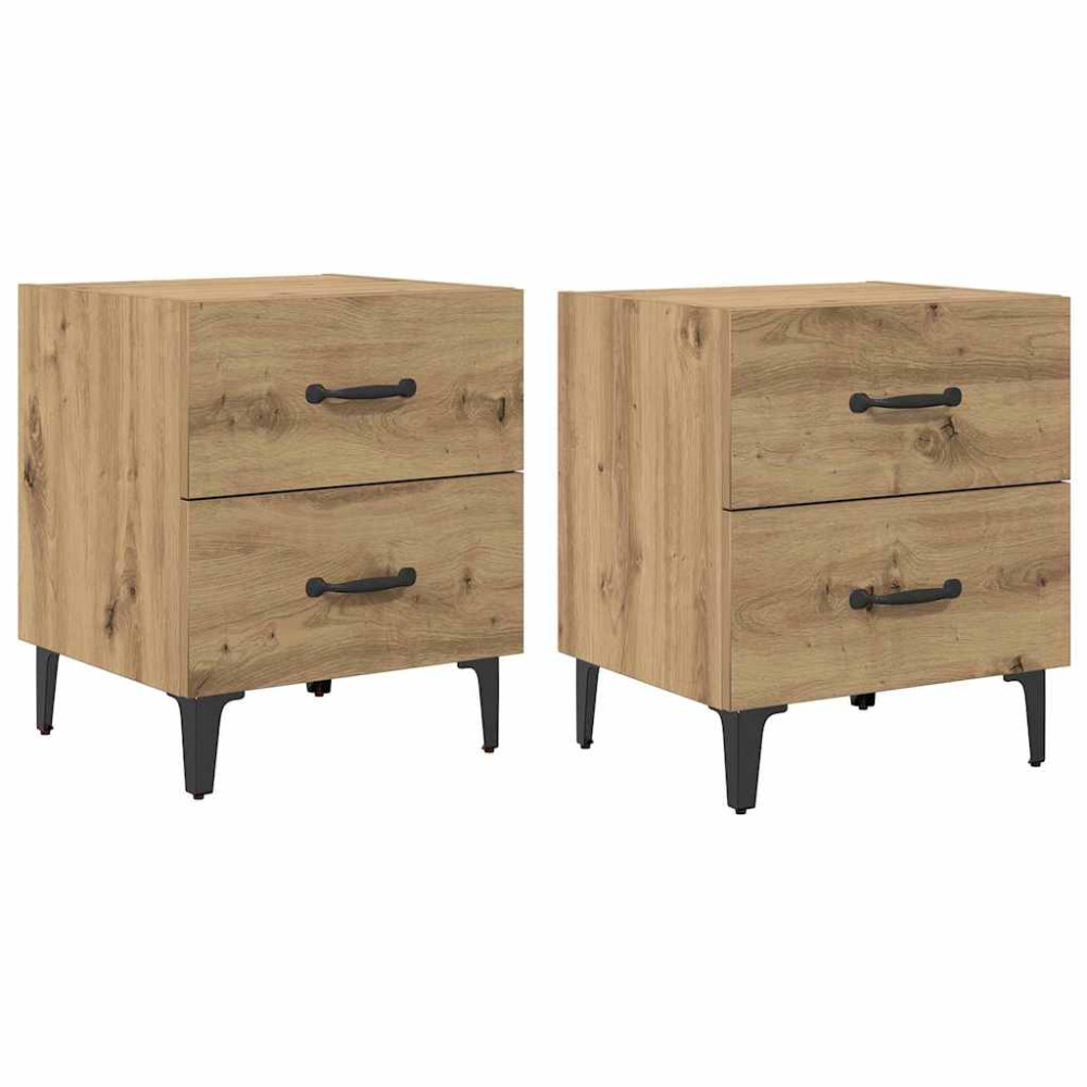 Produktbild för Sängskåp 2 pcs Artisan Ek 40 x 35 x 47,5 cm Konstruerat trä