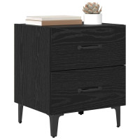 Produktbild för Sängskåp 2 pcs Svart Ek 40 x 35 x 47,5 cm Konstruerat trä