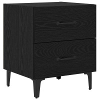 Produktbild för Sängskåp 2 pcs Svart Ek 40 x 35 x 47,5 cm Konstruerat trä