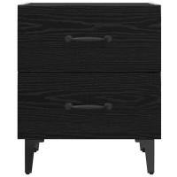 Produktbild för Sängskåp 2 pcs Svart Ek 40 x 35 x 47,5 cm Konstruerat trä