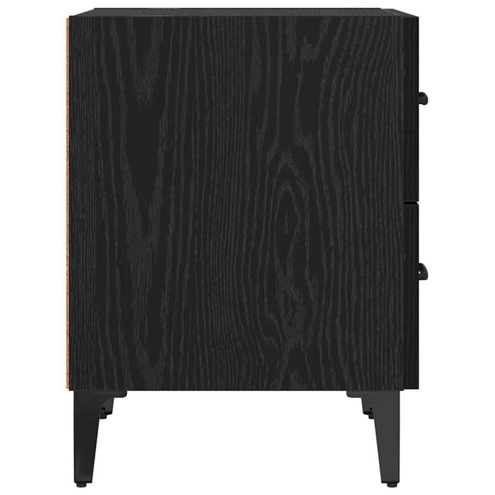 Produktbild för Sängskåp 2 pcs Svart Ek 40 x 35 x 47,5 cm Konstruerat trä