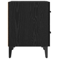 Produktbild för Sängskåp 2 pcs Svart Ek 40 x 35 x 47,5 cm Konstruerat trä