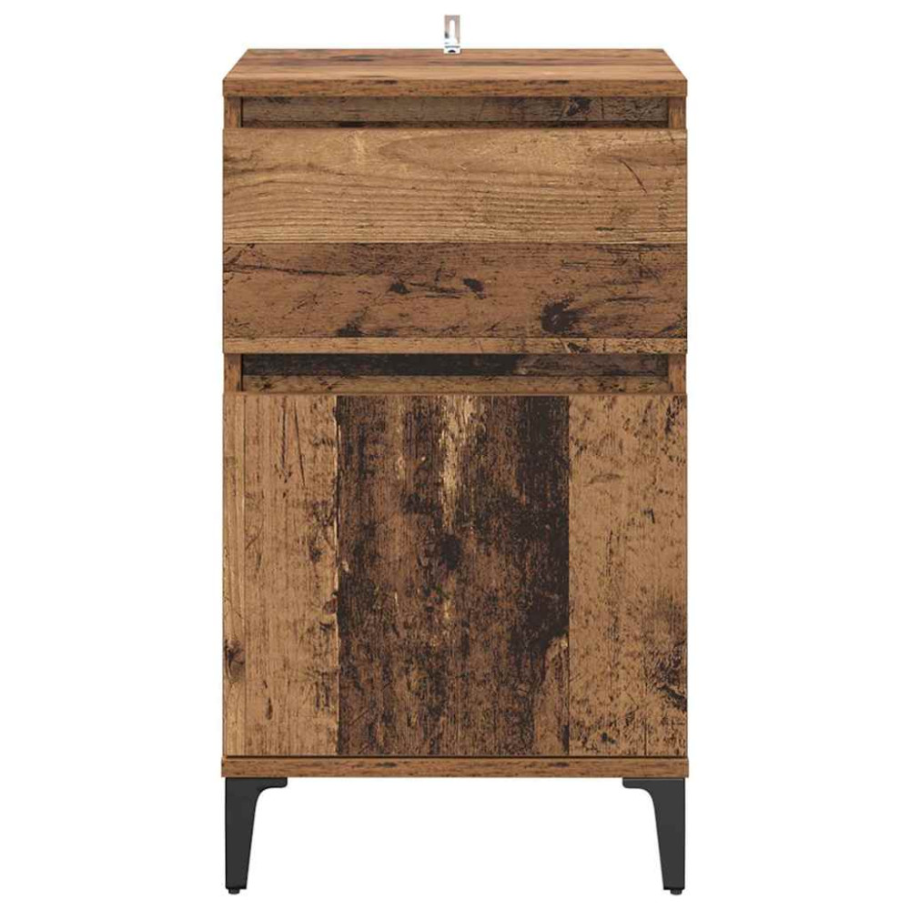 Produktbild för Nattduksbord 2 pcs Gammalt trä 40 x 35 x 70 cm Konstruerat trä