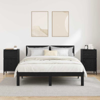 Produktbild för Nattduksbord 2 pcs Svart Ek 40 x 35 x 70 cm Konstruerat trä