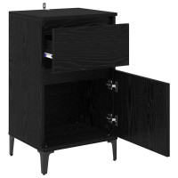 Produktbild för Nattduksbord 2 pcs Svart Ek 40 x 35 x 70 cm Konstruerat trä