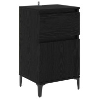 Produktbild för Nattduksbord 2 pcs Svart Ek 40 x 35 x 70 cm Konstruerat trä