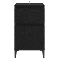 Produktbild för Nattduksbord 2 pcs Svart Ek 40 x 35 x 70 cm Konstruerat trä