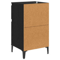 Produktbild för Nattduksbord 2 pcs Svart Ek 40 x 35 x 70 cm Konstruerat trä